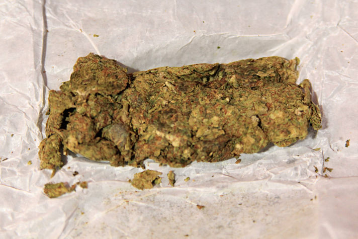 A Finished Briquette Of Special Cured Cannabis